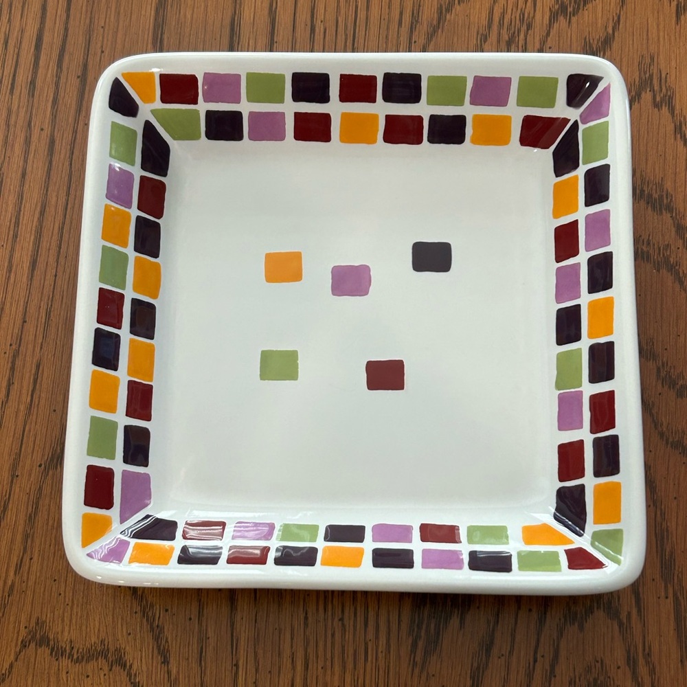 PAMPERED CHEF SIMPLE ADDITIONS TILES 7.25" SQUARE LUNCHEON PLATE NEW